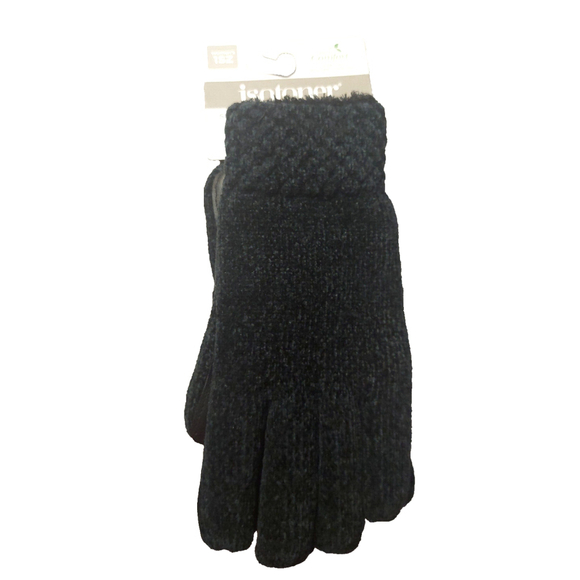Isotoner Signature Black Chenille Cable-Knit Gloves Sz One Size NWT - Picture 7 of 11